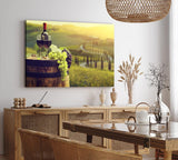 Paul Sinus Wandbild 120x80cm Wein Weintrauben Toskana Landschaft Weinfass