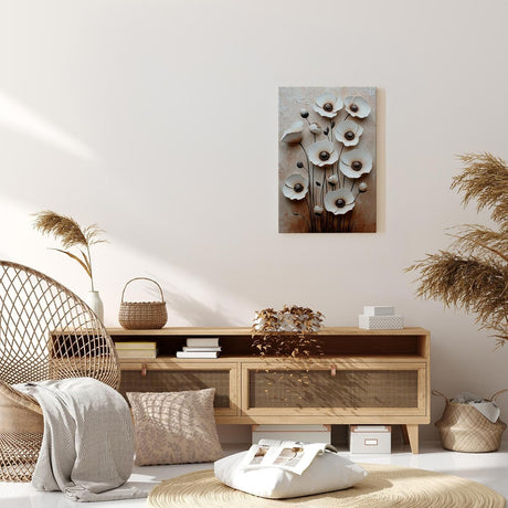 Paul Sinus 60x90cm Wandbild Floral Elegance – Stilvolle Blütenpracht in plastischer Anmutung auf Leinwand Holzrahmen