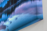 Sinus Art Wandbild 120x80cm Spiegelung von Bergen und Wald im ruhigen Wasser erzeugt eine meditative Wirkung