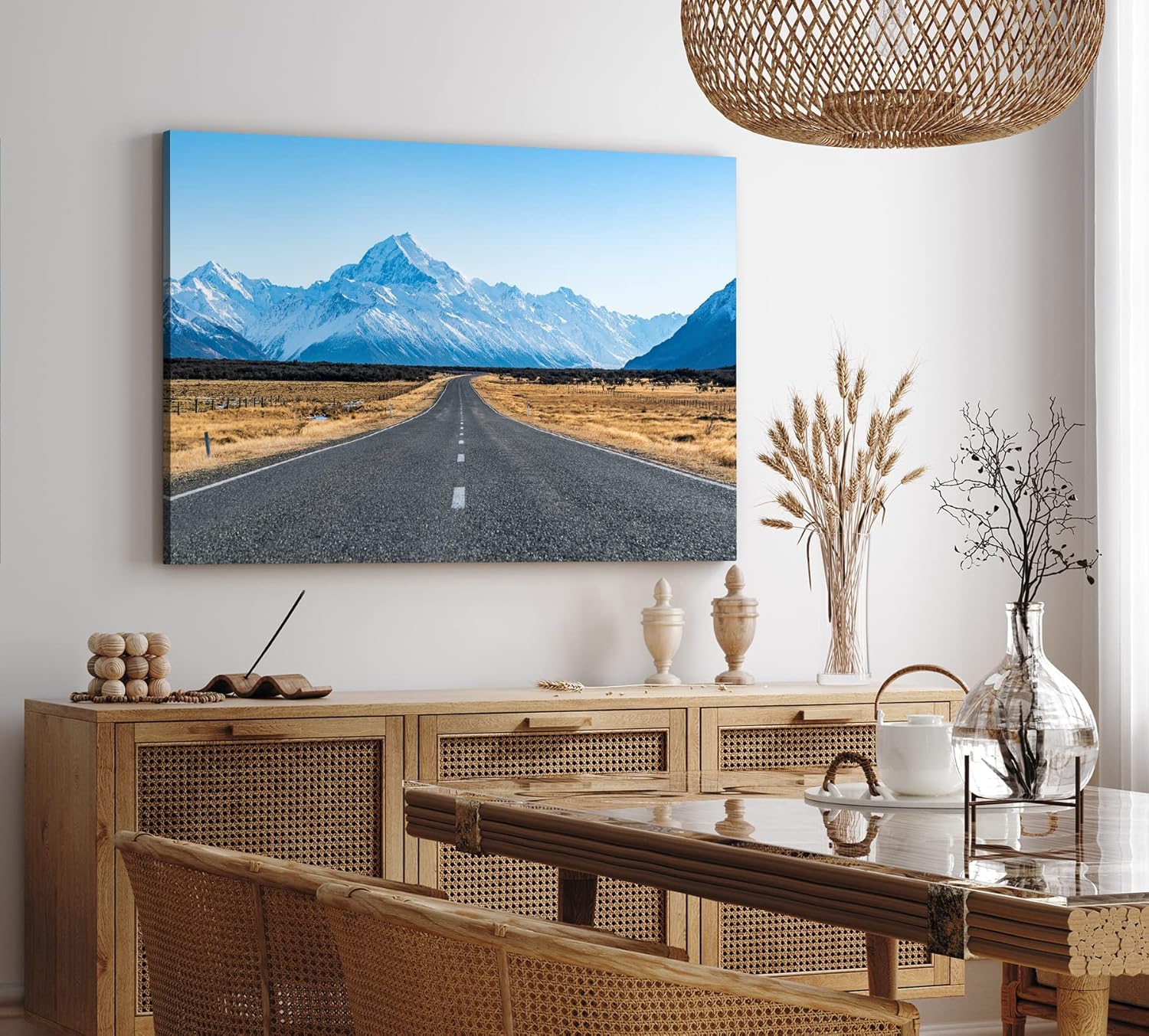 Paul Sinus Wandbild 120x80cm Aoraki Mount Cook Neuseeland Straße Berggipfel Berge