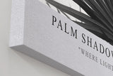Paul Sinus Wandbild in 40x60cm Palm Shadows – Schwarz-weißes Palmenblattmotiv mit markanten Lichtund Schattenspielen