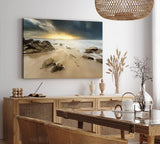 Paul Sinus Wandbild 120x80cm Strand Ozean Meer Gewitterwolken Horizont Sonnenuntergang