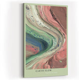 Paul Sinus Wandbild in 40x60cm Earth Flow Abstrakte Fließstrukturen in Grün-, Blauund Erdtönen