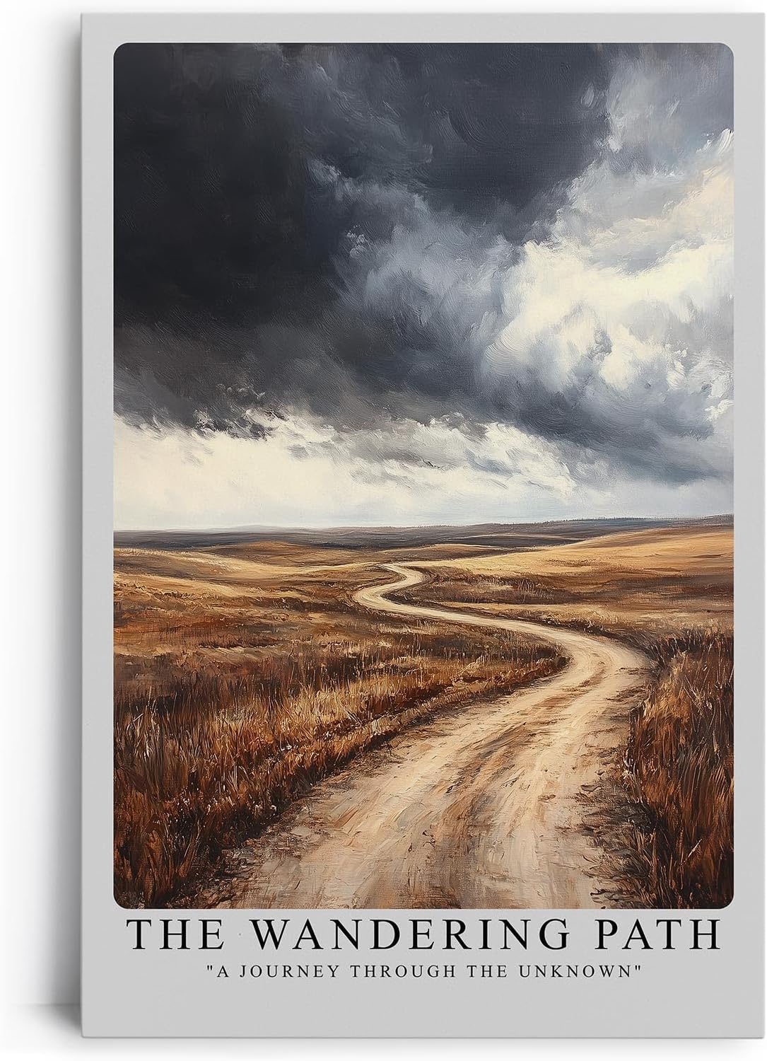 Paul Sinus Leinwandbild 40x60cm The Wandering Path – Malerischer Weg durch weite Landschaft unter dramatischem Himmel