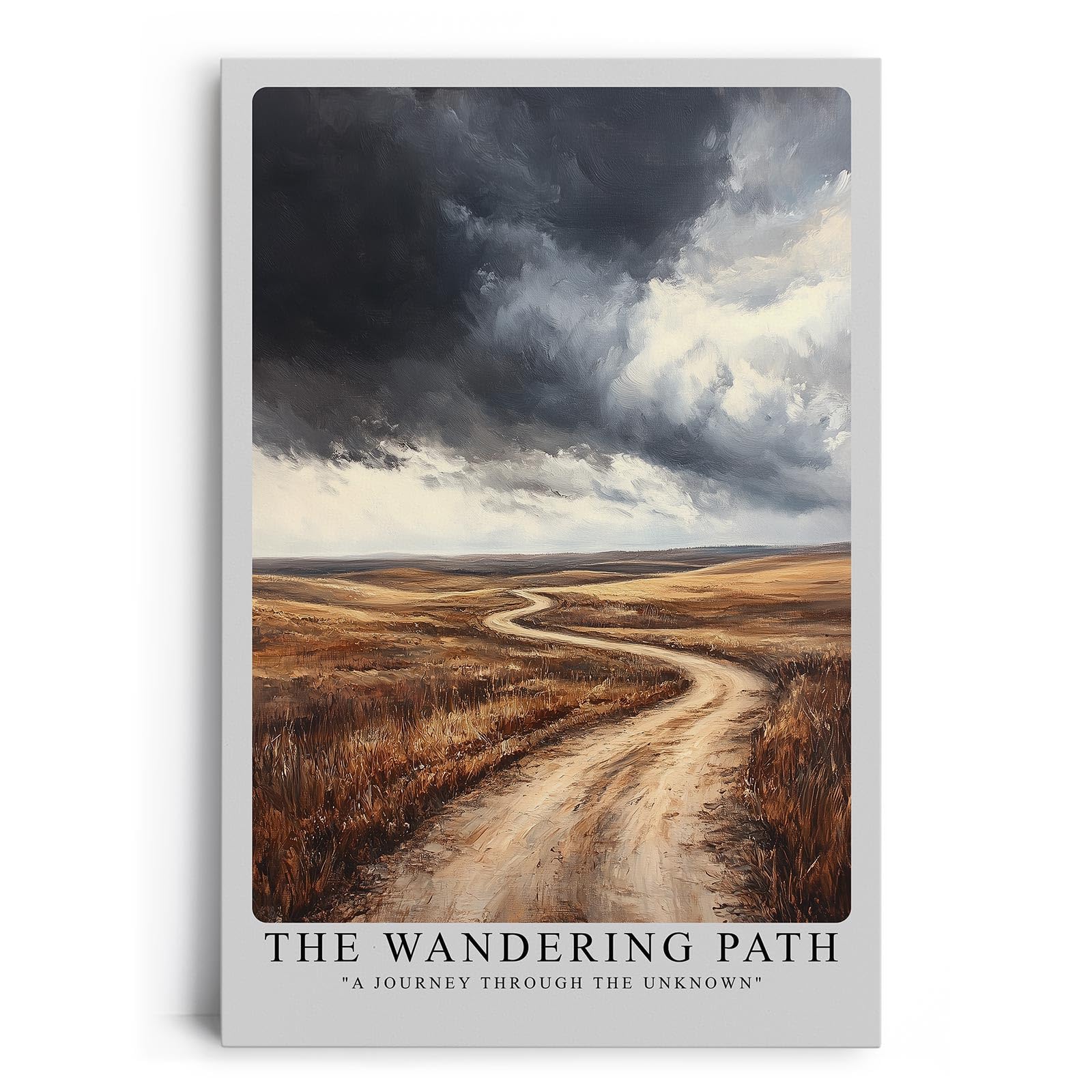 Paul Sinus Leinwandbild 40x60cm The Wandering Path – Malerischer Weg durch weite Landschaft unter dramatischem Himmel