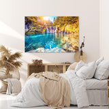 Paul Sinus Wandbild 120x80cm Wasserfälle Wasser Natur See Süden Sonnenschein
