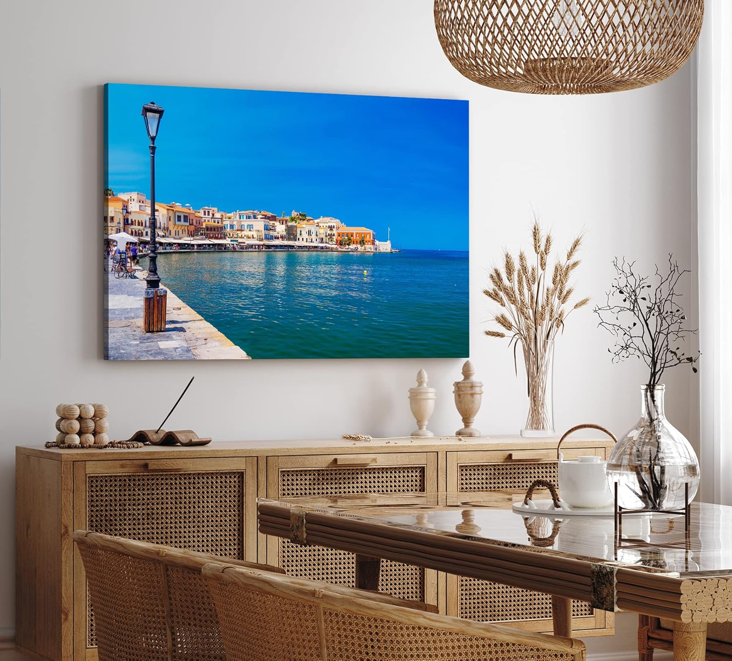 Paul Sinus Wandbild 120x80cm Chania Kreta Griechenland Meer Promenade Mittelmeer Sommer