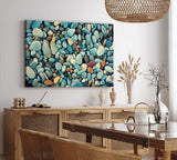 Paul Sinus Wandbild 120x80cm Runde Steine Strand Fotokunst Kunstvoll Modern