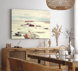 Paul Sinus Wandbild 120x80cm Meer Felsen Horizont Steine weißer Himmel