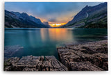 Paul Sinus Wandbild 120x80cm Saint Mary Lake Berge Bergsee See Sonnenuntergang