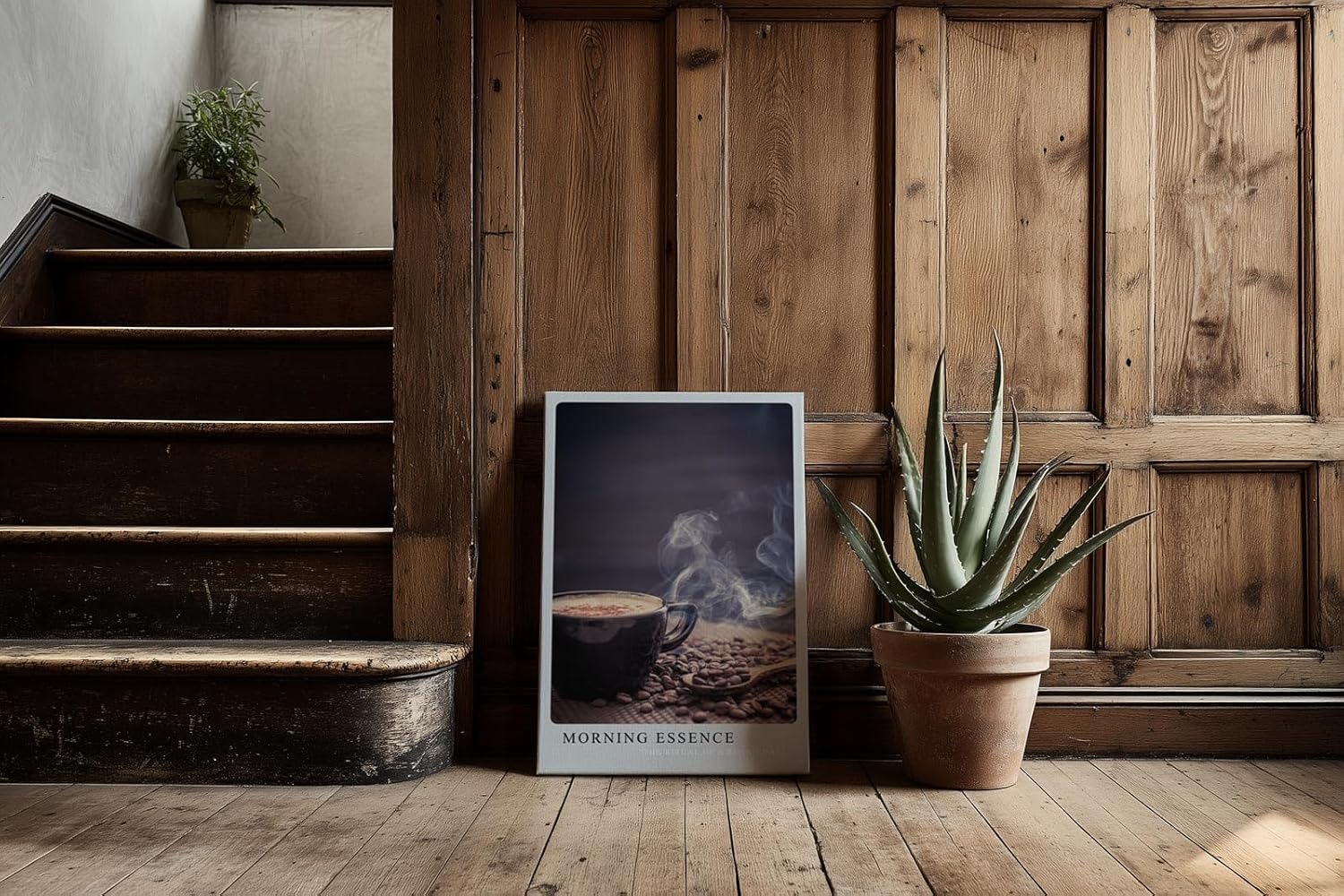 Paul Sinus Kunstdruck 40x60cm Morning Essence mit dampfender Kaffeetasse und Bohnen
