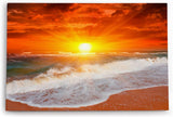 Paul Sinus Wandbild 120x80cm Sonnenuntergang Meer Ozean Strand Horizont Rot Sonne