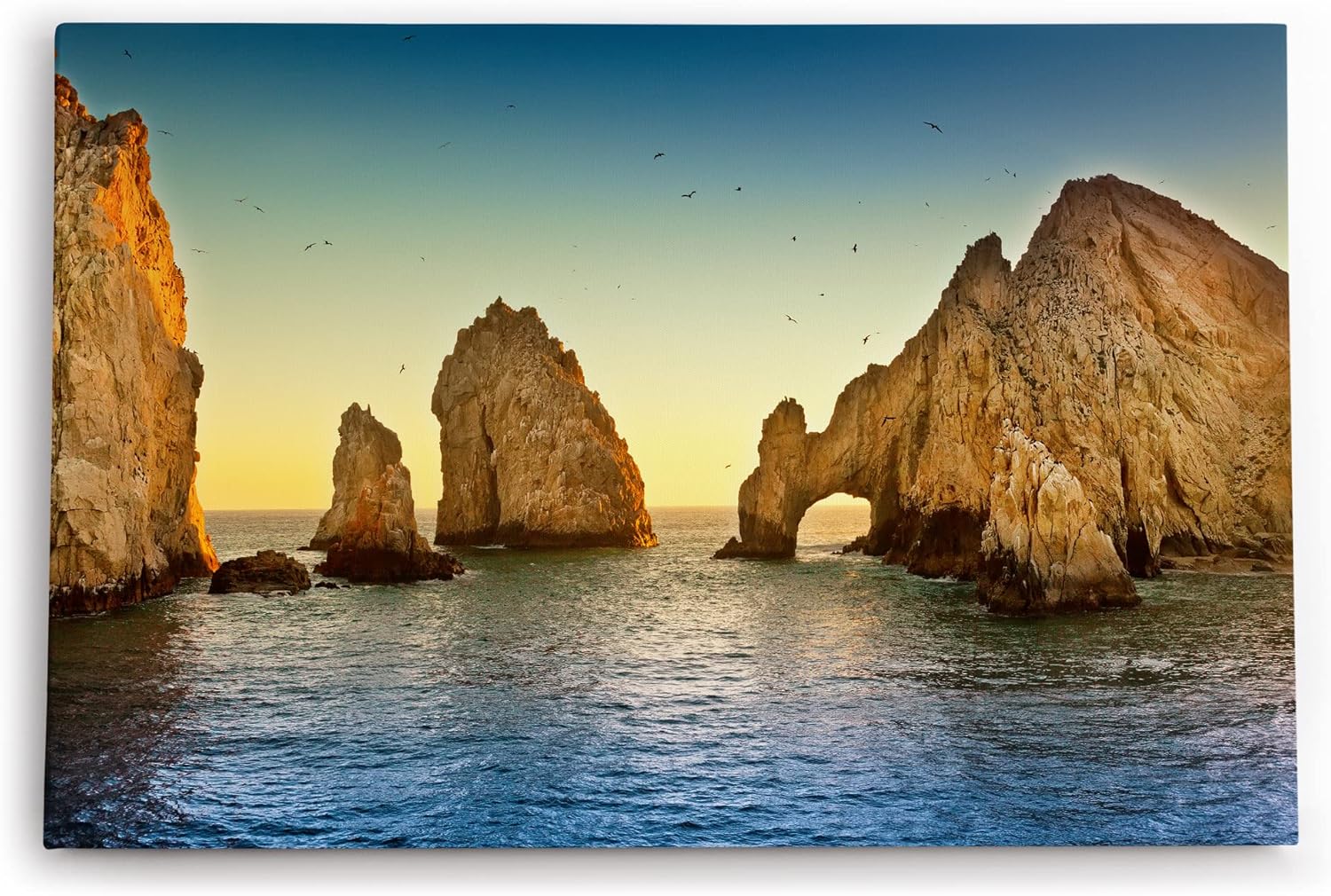 Paul Sinus Wandbild 120x80cm Cabo San Lucas Meer Felsen Sonnenuntergang Vögel