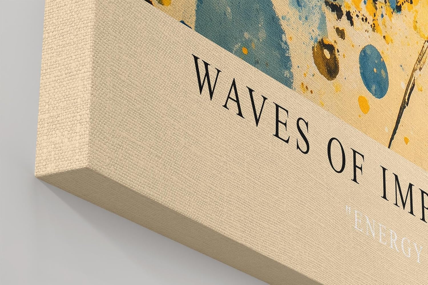 Paul Sinus Wandbild in 40x60cm Waves of Impulse – Dynamisches abstraktes Kunstwerk in Blau, Gelb und Schwarz