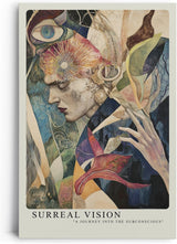 Paul Sinus Leinwandbild 80x120cm surreales Porträt mit abstrakten Formen und tiefgründiger Symbolik – kunstvolles Leinwandbild für kreative Raumgestaltung