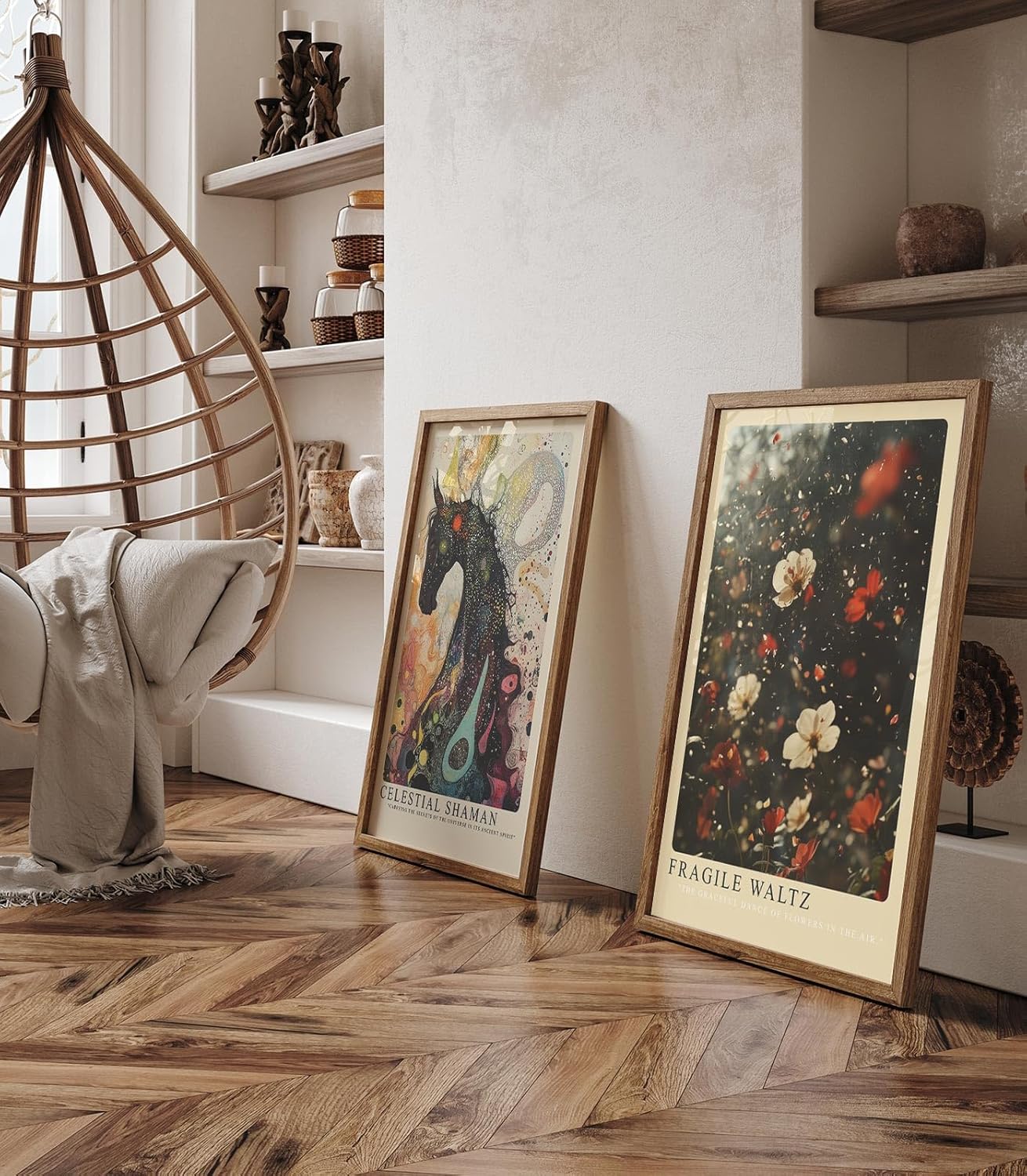 Paul Sinus Leinwandbild 60x90cm Fragile Waltz Leinwandbild tanzende Blütenblätter in der Luft poetische Naturkunst mit magischer Atmosphäre