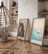 Paul Sinus Leinwandbild 40x60cm traumhafte Segelboot-Szene in pastellfarbenem Himmel und ruhigem Meer – kunstvolles Leinwandbild