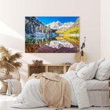Paul Sinus Wandbild 120x80cm Maroon Bells USA Berge Bergsee Natur See Schnee