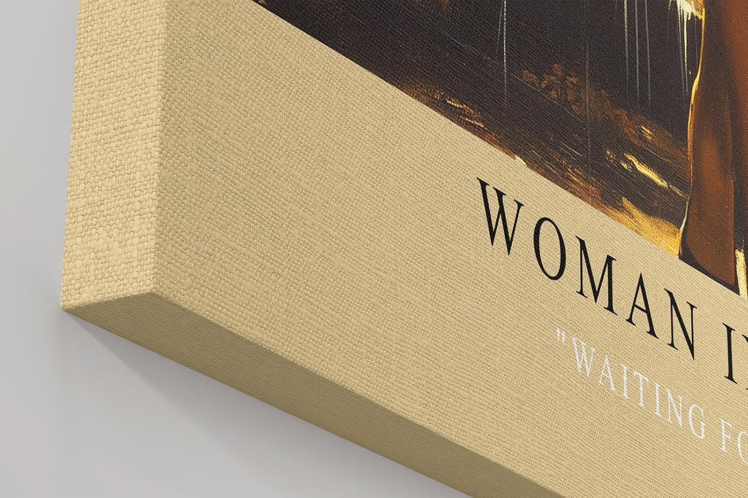 Paul Sinus Wandbild in 40x60cm Woman in Black – elegante Frau im schwarzen Kleid bei Regen, stimmungsvoll inszeniert für moderne Wohnräume