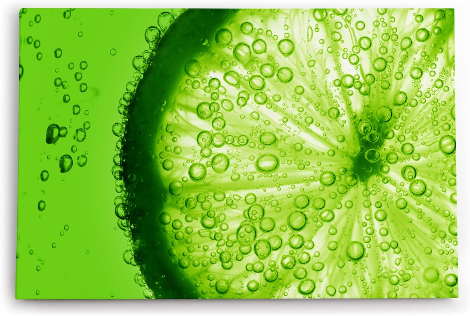 Paul Sinus Wandbild 120x80cm Zitrone Limette Grün Nahaufnahme Frucht Dekorativ