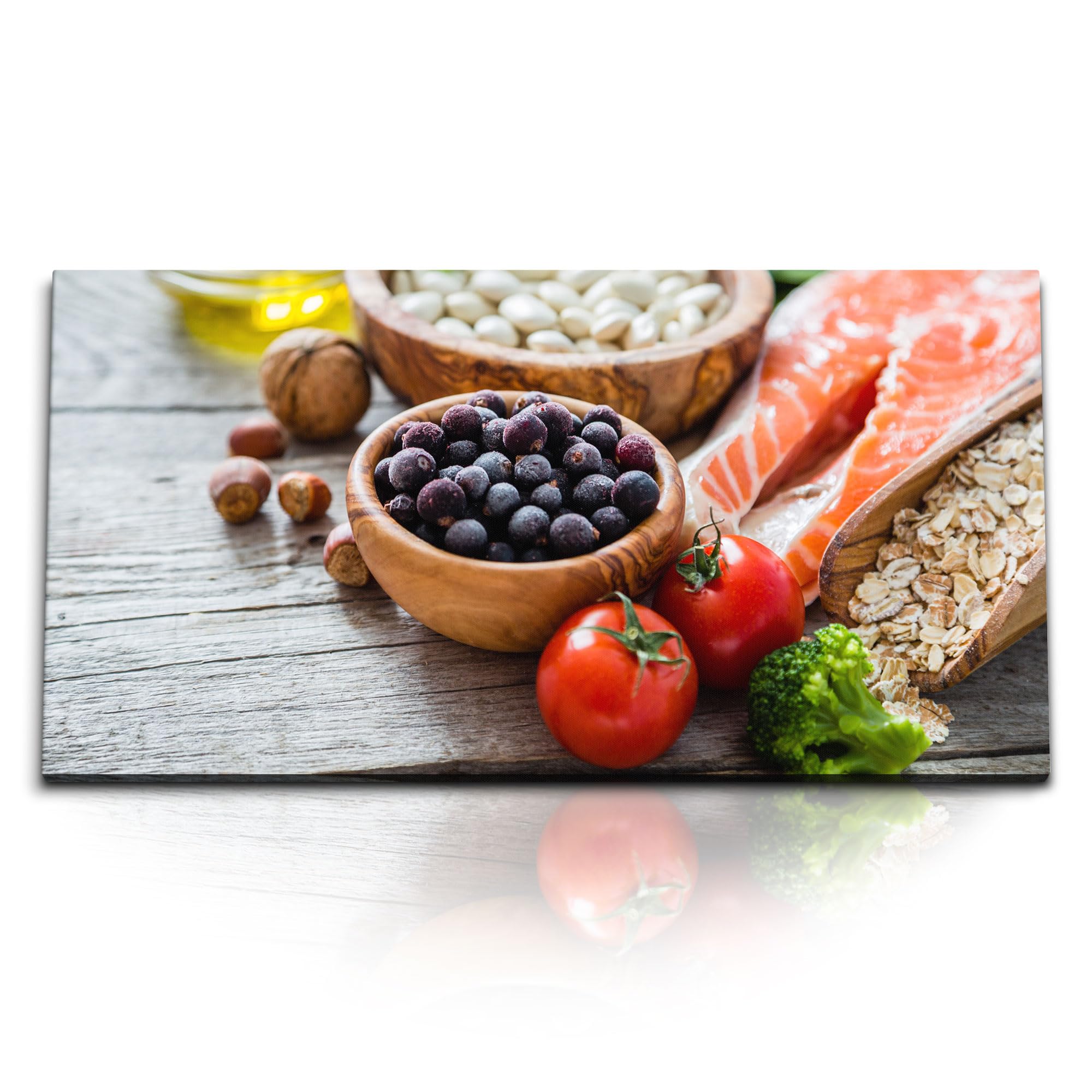 Paul Sinus Wandbild 120x60cm – Leckere Pizzavielfalt, modernes Küchenbild auf Leinwand, rustikale Essenskunst für Küche, Esszimmer, Restaurant, italienische Atmosphäre
