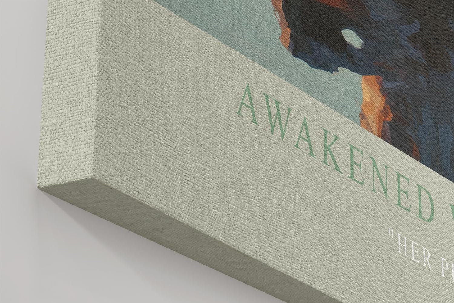 Paul Sinus Wandbild in 60x90cm Awakened Woman – Meditatives Porträt einer Frau im weißen Kleid, sitzend auf einem Felsen im Wasser bei Sonnenaufgang, moderne Bilder in sanften Farbtönen