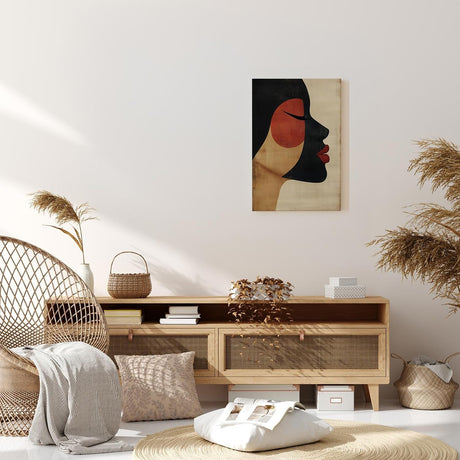 Paul Sinus 60x90cm Wandbild Sanfte Kontur – Stilvolles Frauenporträt in abstrakter Form auf Leinwand Holzrahmen