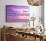 Paul Sinus Wandbild 120x80cm Sonnenuntergang Horizont Ozean Rosa Himmel