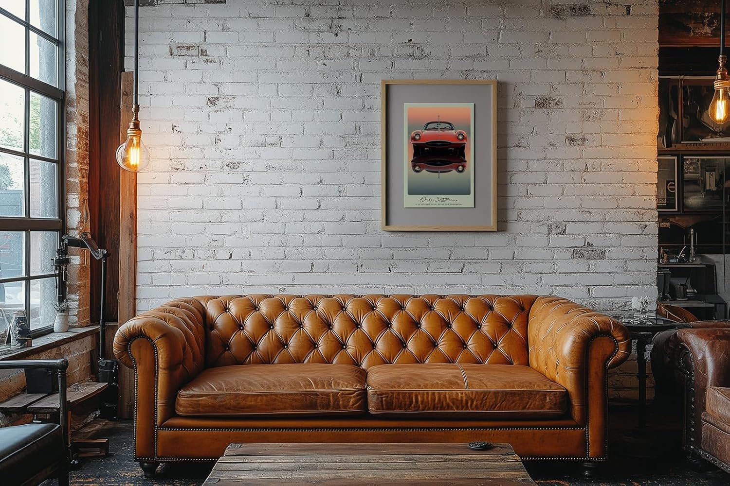 Paul Sinus Leinwandbild 80x120cm Orion Jetstream Leinwandbild futuristischer Sportwagen mit ikonischem Design in dramatischer Abendstimmung