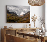 Paul Sinus Wandbild 120x80cm Schottische Landschaft Berge Nebel Wolken Gebirge