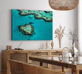 Paul Sinus Wandbild 120x80cm Insel in Herzform Malediven Türkis Meer Herz