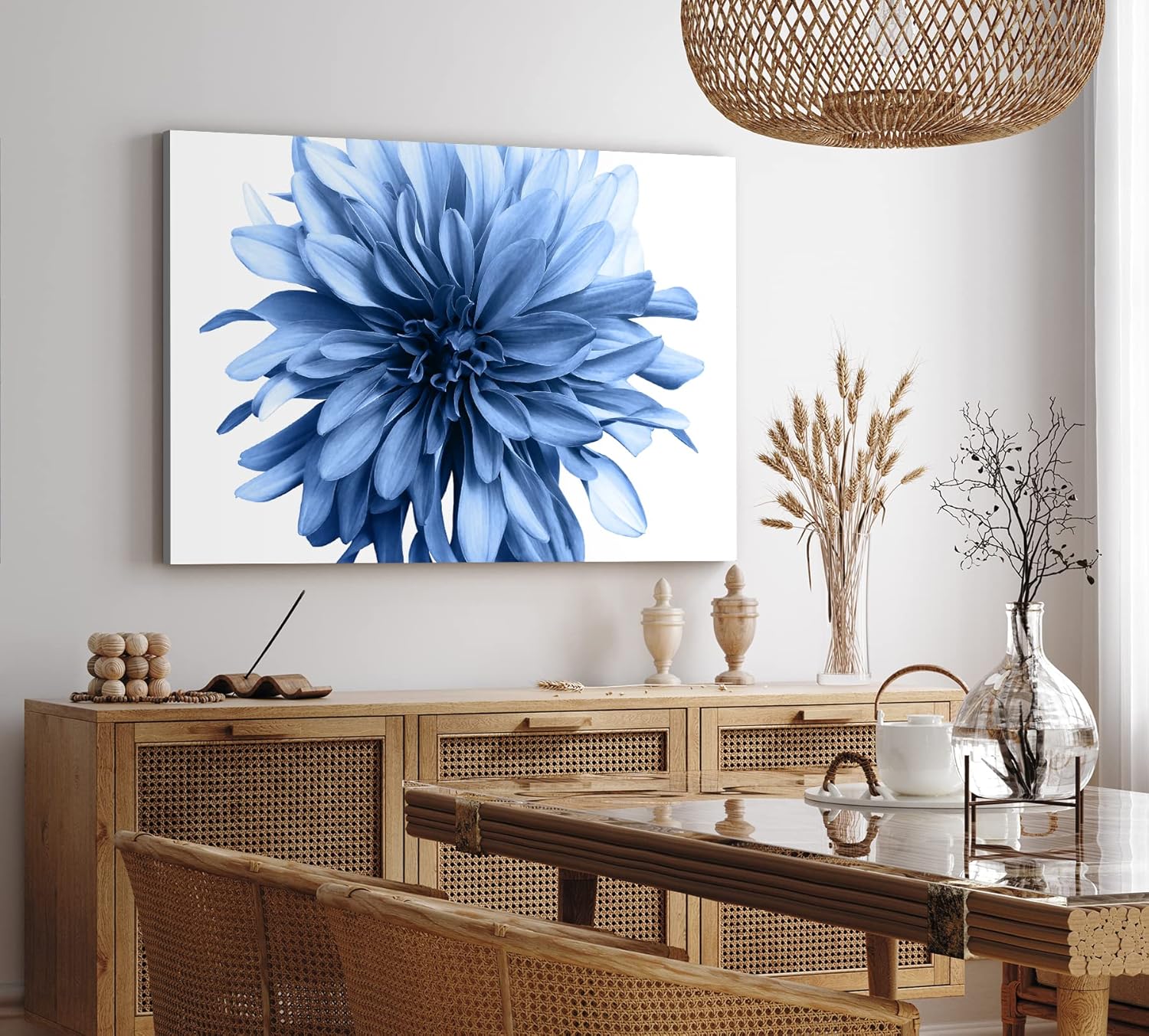Paul Sinus Wandbild 120x80cm Dahlien Blume blaue Blüte Kunstvoll Fotokunst