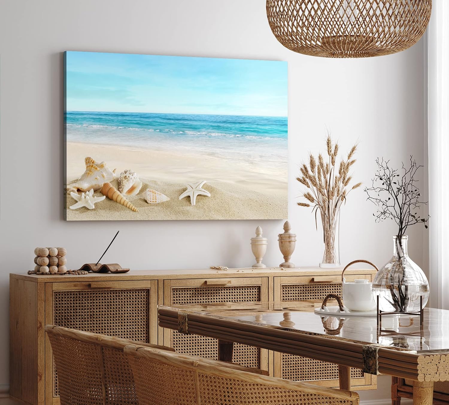 Paul Sinus Wandbild 120x80cm Meer Sandstrand Strand Seesterne Muscheln Sommer