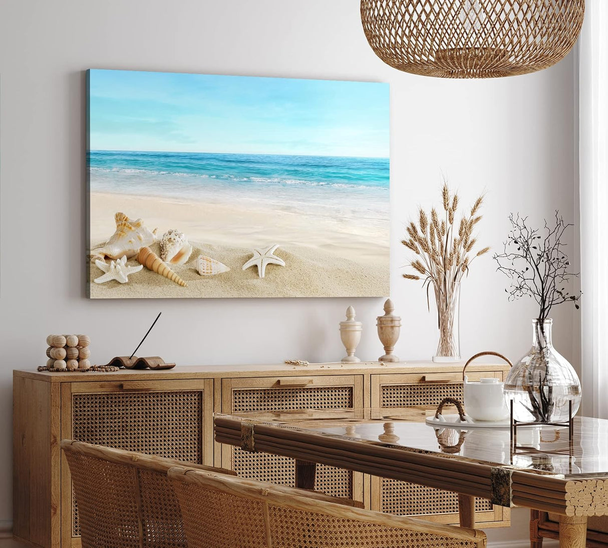 Paul Sinus Wandbild 120x80cm Meer Sandstrand Strand Seesterne Muscheln Sommer