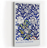 Paul Sinus Kunstdruck 40x60cm Baroque Blossom barockes Blumenornament auf tiefblauem Grund mit Farbakzenten