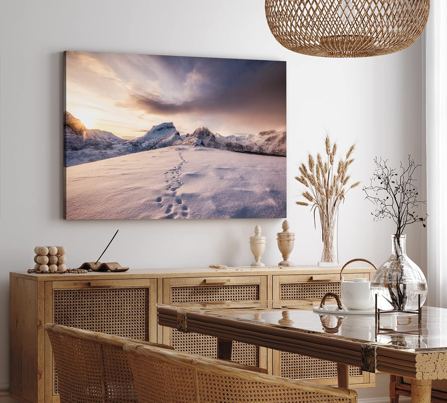 Paul Sinus Wandbild 120x80cm Berggipfel Schneegipfel Schnee Berge Gebirge