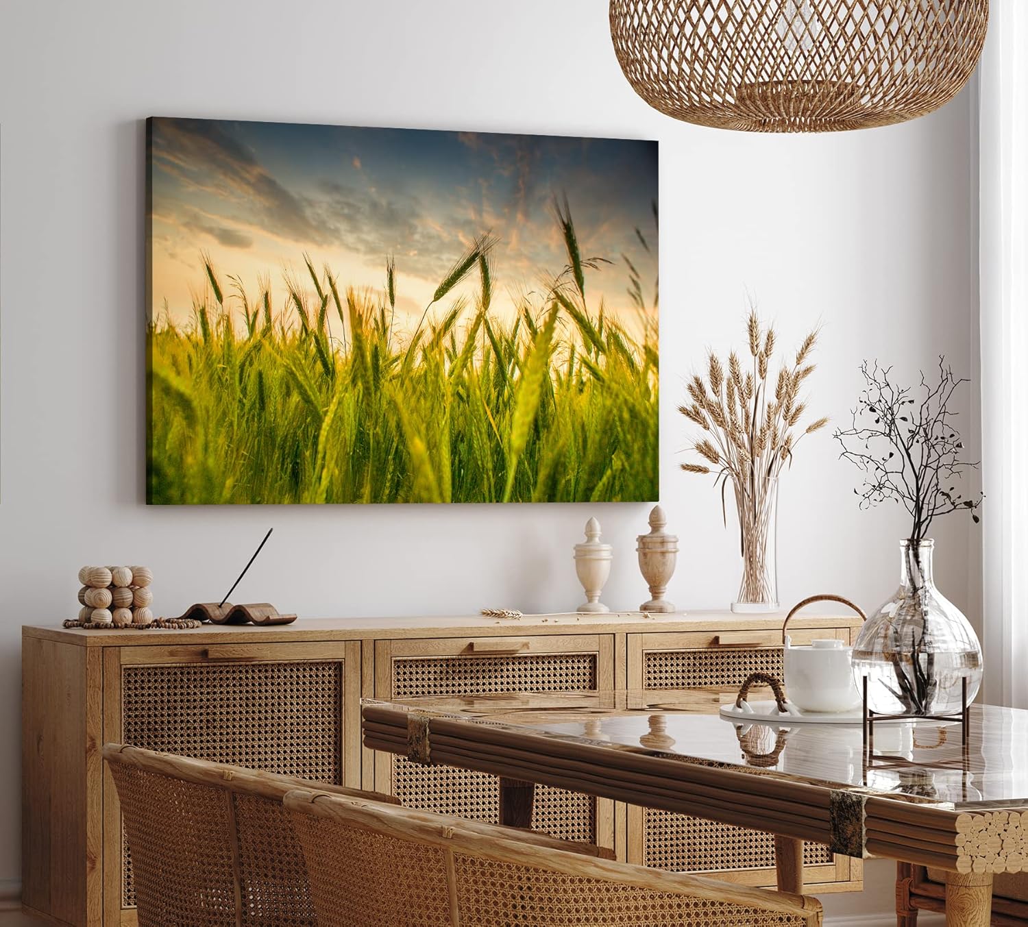 Paul Sinus Wandbild 120x80cm Weizenfeld Weizen Feld Himmel Natur Fotokunst