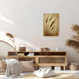 Paul Sinus 60x90cm Wandbild Pampasgras in Goldbeige – Stilvolle Naturkunst mit floraler Leichtigkeit Blume