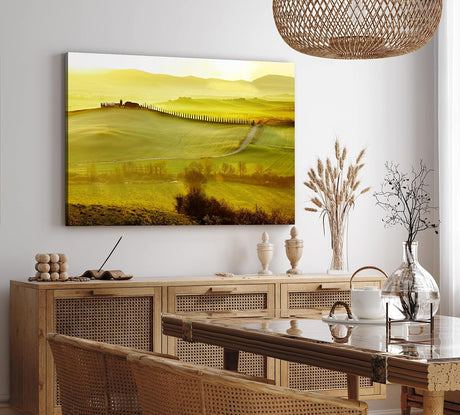 Paul Sinus Wandbild 120x80cm Toskana Landschaft Italien Sonnenaufgang Finca