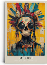 Paul Sinus Leinwandbild 40x60cm México – Día de los Muertos, Totenkopf, Kunst, Tradition, Farben, Kultur, Mystik, Azteken, Festival, Mexiko, Leben