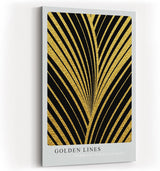 Paul Sinus Kunstdruck 40x60cm Golden Lines – Art-Déco-Design mit goldener Struktur auf Schwarz