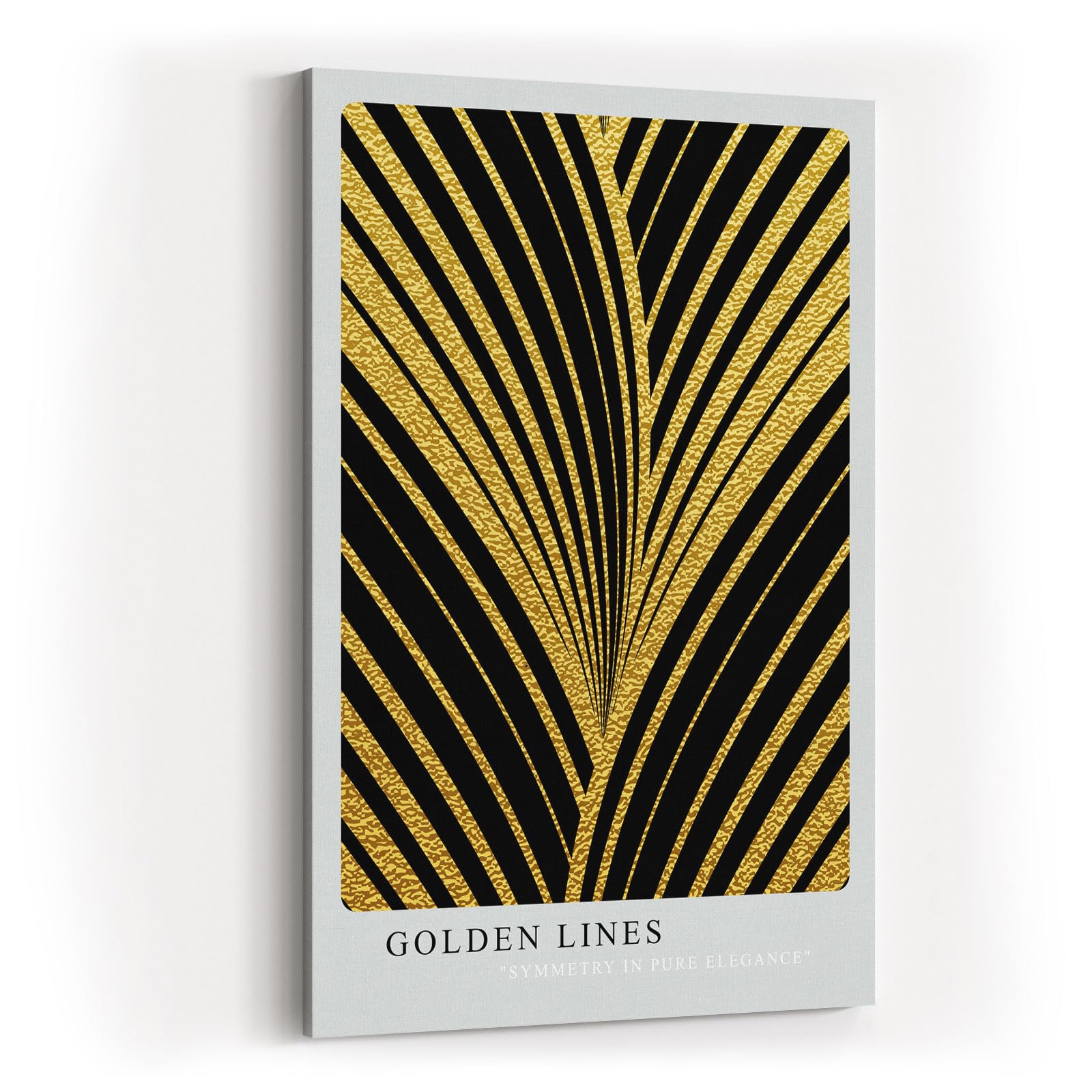 Paul Sinus Kunstdruck 40x60cm Golden Lines – Art-Déco-Design mit goldener Struktur auf Schwarz