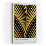 Paul Sinus Kunstdruck 40x60cm Golden Lines – Art-Déco-Design mit goldener Struktur auf Schwarz