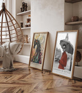 Paul Sinus Leinwandbild 40x60cm Leinwandbild London in Style – Elegante Frau mit rotem Mantel vor Big Ben, stilvolle Schwarz-Weiß-Fotografie