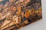 Sinus Art Wandbild 120x80cm Stimmungsvolles Stadtpanorama mit römischer Kuppelarchitektur im warmen Abendlicht