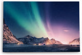Paul Sinus Wandbild 120x80cm Norwegen Berge Polarlichter Sternenhimmel Nacht