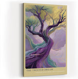 Paul Sinus Wandbild in 40x60cm The Twisted Dream – Farbintensive Kunst mit verschlungenem Baum in surrealer Landschaft