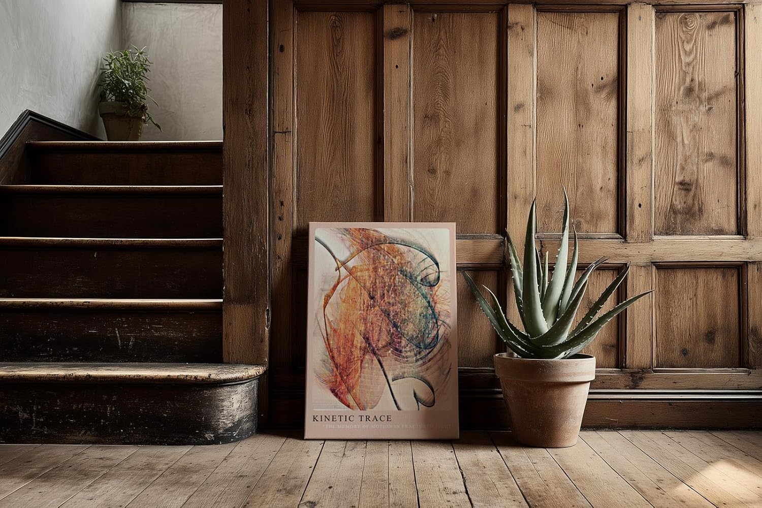 Paul Sinus Kunstdruck 40x60cm Kinetic Trace Bewegung Linien Orange Energie Fragment Licht