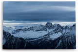 Paul Sinus Wandbild 120x80cm Berge Gebirge Schnee Bergkette dunkler Himmel
