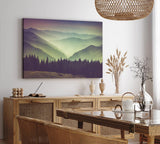 Paul Sinus Wandbild 120x80cm Berglandschaft Tannenwald Berge Natur Landschaft Bäume